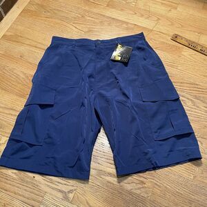 Lightweight Soft Canvas Wide Leg Blue Cargo Shorts Bignd Sz 34-36 (Large) Y2K
